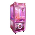 Pink Gift Toy Crane Machine Với vật liệu kim loại / kính cường lực